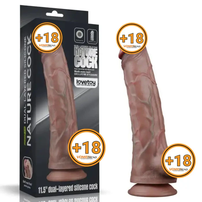 29,5 cm Yeni Nesil Çift Katmanlı Gerçekçi Kalın Dildo Penis - vomentrend.com