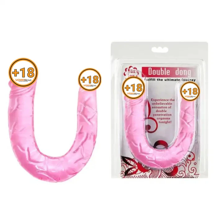 30 cm Pembe Çift Taraflı Jel Yumuşak Penis Dildo - vomentrend.com