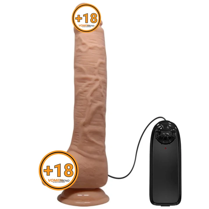 28 cm Titreşimli Gerçekçi Kalın Dildo Penis - vomentrend.com