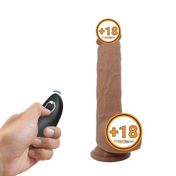 22,5 cm İleri Geri Hareketli Uzaktan Kumandalı Şarjlı Gerçekçi Dildo - vomentrend.com