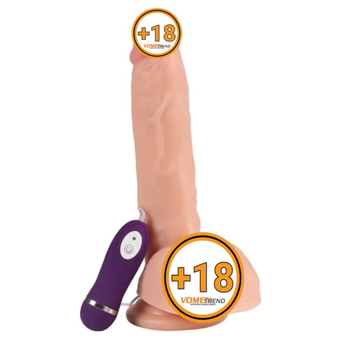 24,5 cm Gerçekçi Titreşimli Dildo Vibratör Penis - vomentrend.com