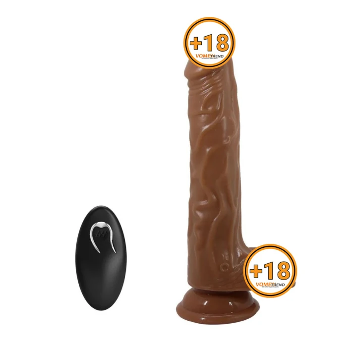 21 cm İleri Geri Hareketli Uzaktan Kumandalı Gerçekçi Vantuzlu Penis - vomentrend.com