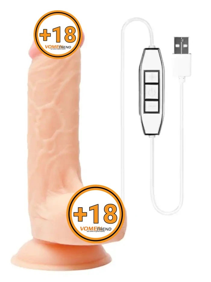 19 cm USB Kontrollü Titreşimli Penis Dildo Vibratör - vomentrend.com