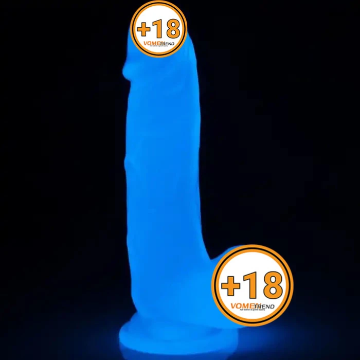 19 cm Gece Parlayan Fosforlu Realistik Vantuzlu Şeffaf Dildo Penis - vomentrend.com