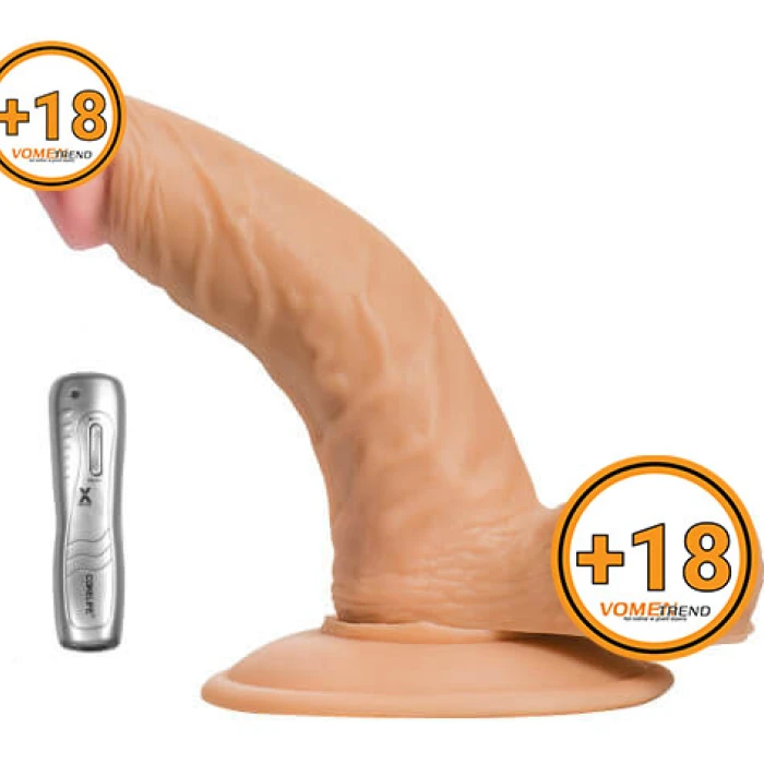 16 cm Titreşimli Kumandalı Realistik Dildo Vibratör - vomentrend.com