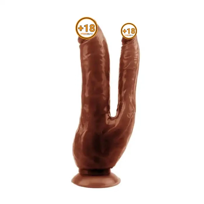 19.5 cm İki Uçlu Vantuzlu Realistik Çatal Melez Dildo Penis - vomentrend.com