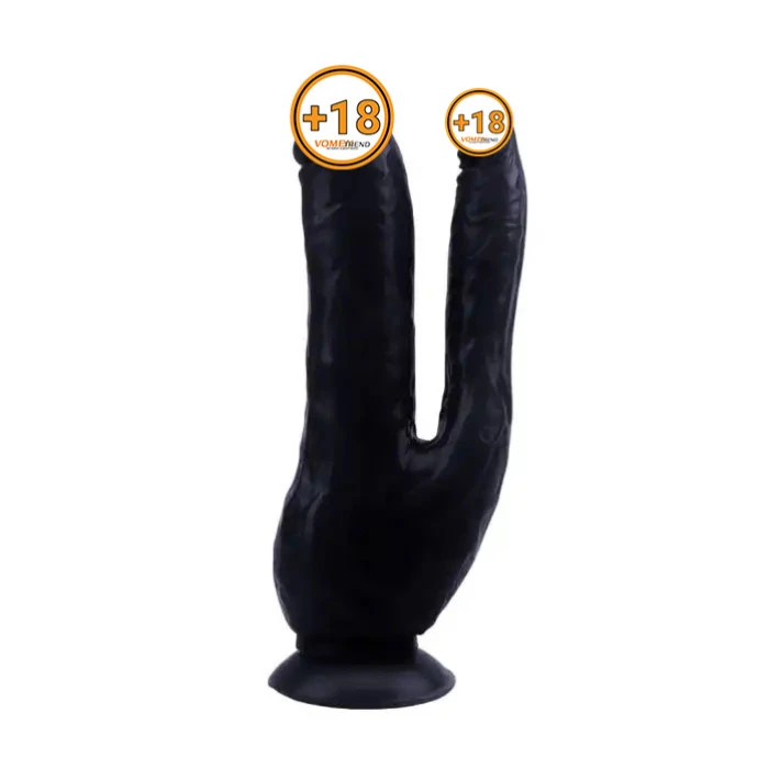 19.5 cm İki Uçlu Vantuzlu Realistik Çatal Zenci Dildo Penis - vomentrend.com