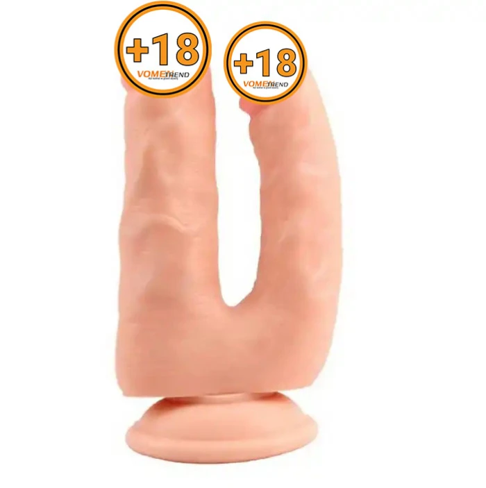 18 cm İki Uçlu Vantuzlu Realistik Çatal Dildo - vomentrend.com