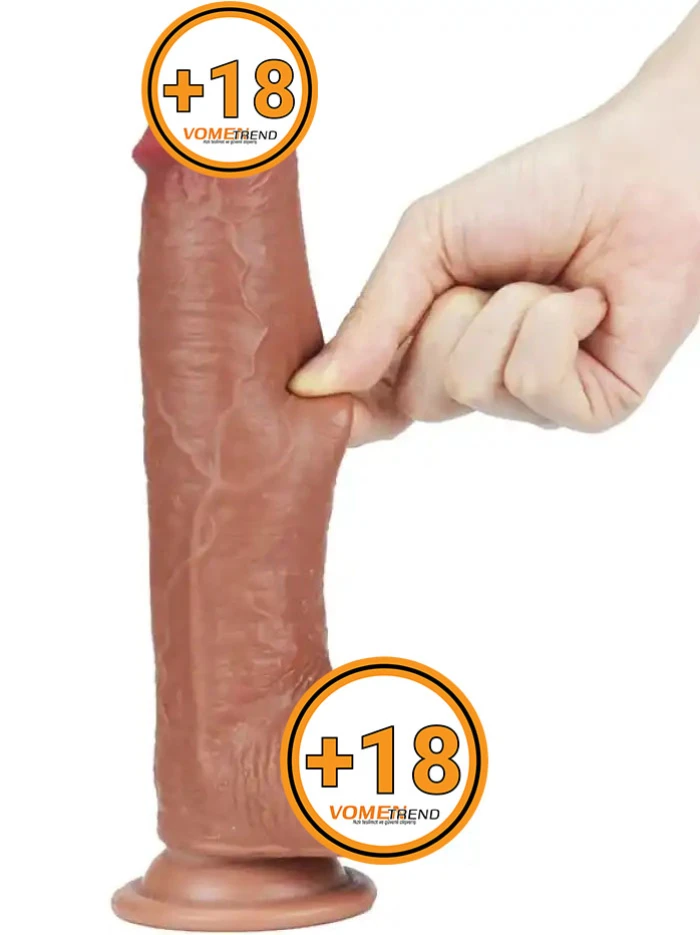 20 cm Çift Katmanlı Oynar Derili Realistik Melez Dildo Penis - vomentrend.com