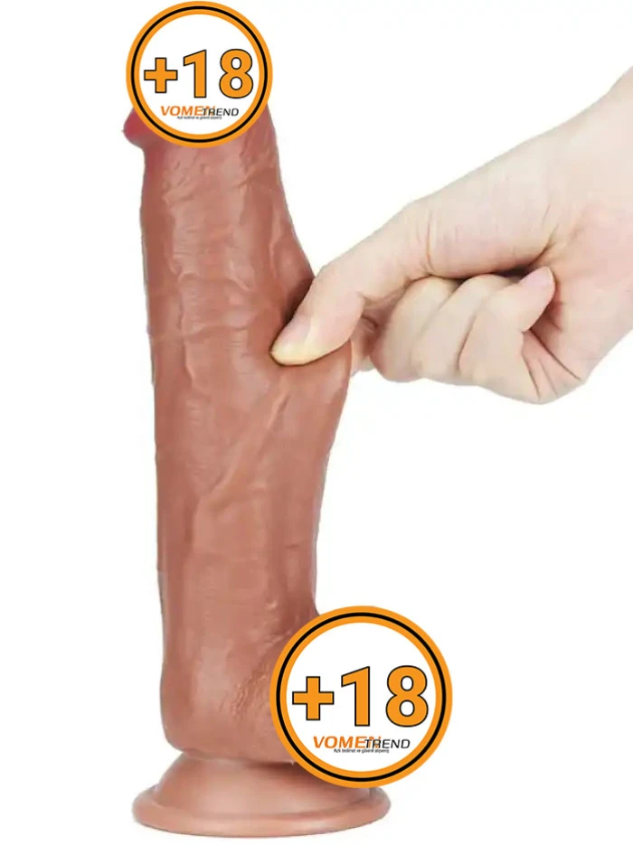 23 cm Çift Katmanlı Oynar Derili Realistik Melez Dildo Penis - vomentrend.com