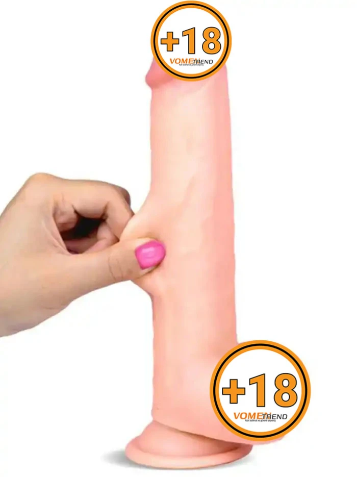 23 cm Çift Katmanlı Oynar Derili Realistik Dildo Penis - vomentrend.com