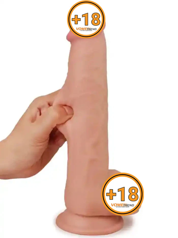 23 cm Çift Katmanlı Oynar Derili Realistik Dildo Penis - vomentrend.com