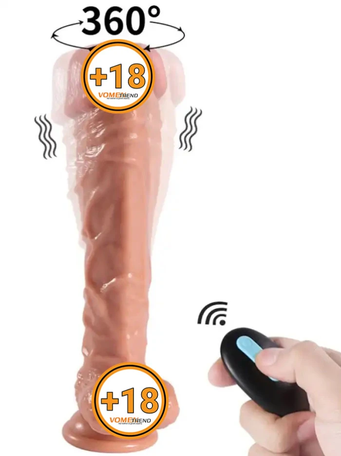 25.5 cm Döner Başlı Uzaktan Kumandalı Şarjlı Dildo Vibratör - vomentrend.com