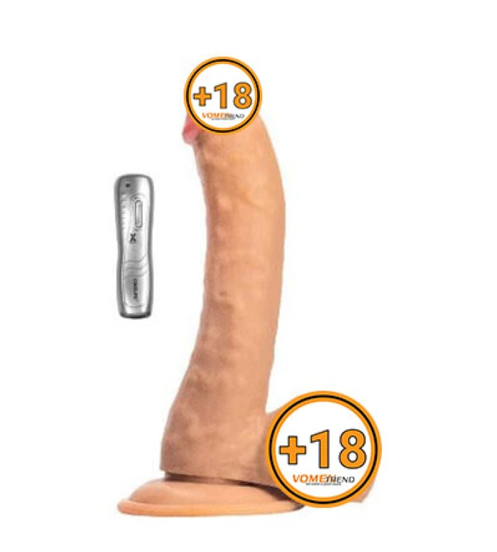 23 cm Titreşimli Kumandalı Realistik Dildo Vibratör - vomentrend.com