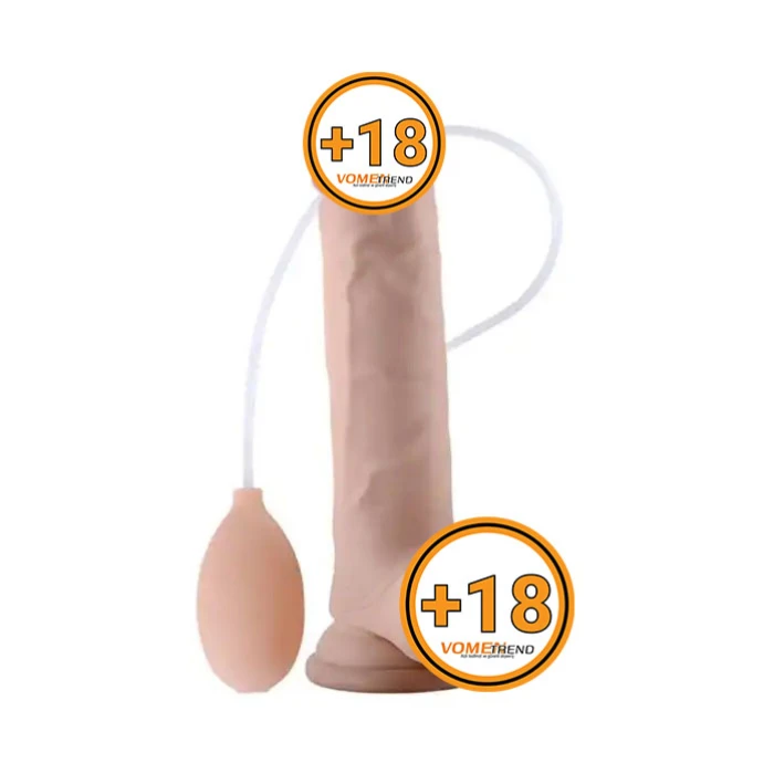 23 cm Su Fışkırtmalı Vantuzlu Ten Dokulu Dildo Penis - vomentrend.com