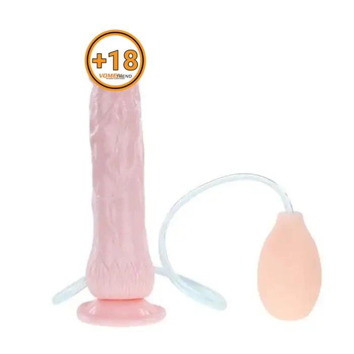 19.5 cm Su Fışkırtmalı Vantuzlu Realistik Dildo Ten Dokulu Penis - vomentrend.com