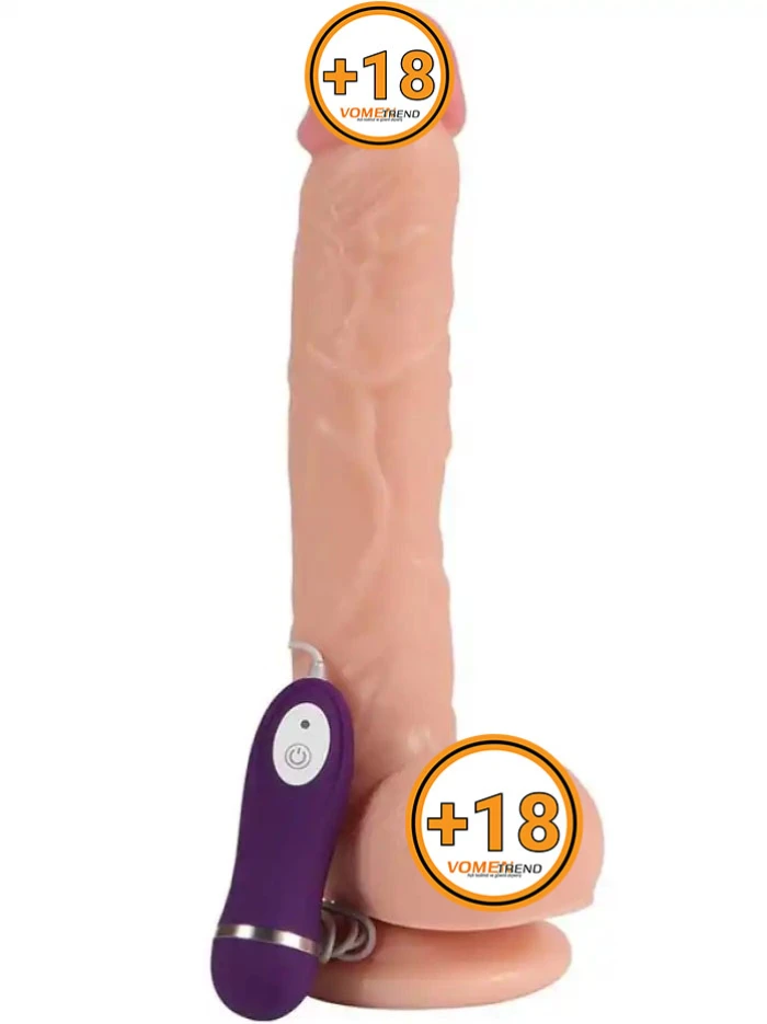 28 cm Kumandalı Ten Dokulu Titreşimli Büyük Dildo Vibratör - vomentrend.com