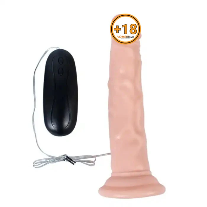 18,5 cm Realistik Testissiz Titreşimli Dildo Penis Vibratör - vomentrend.com