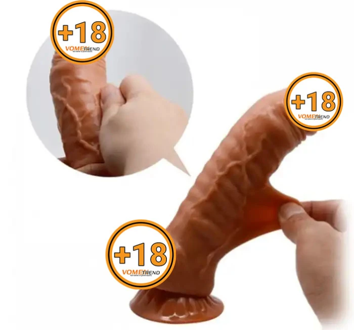 18 cm Yeni Nesil Çift Katmanlı Realistik Dildo Penis - vomentrend.com