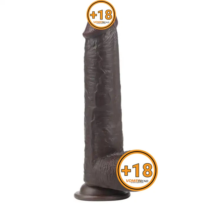 23 cm Yeni Nesil Çift Katmanlı Realistik Zenci Dildo Penis - vomentrend.com