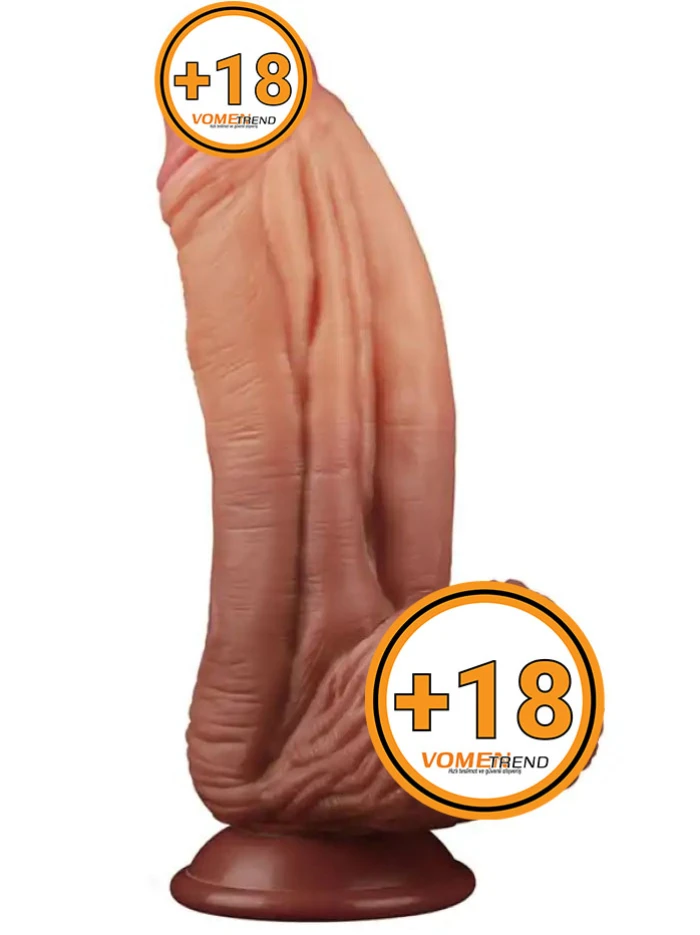 25 cm Dev Kalın Çift Katmanlı Platinyum Silikon Dildo Penis - vomentrend.com