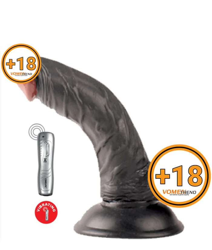 16 cm Siyah Kumandalı Titreşimli Realistik Dildo Vibratör - vomentrend.com