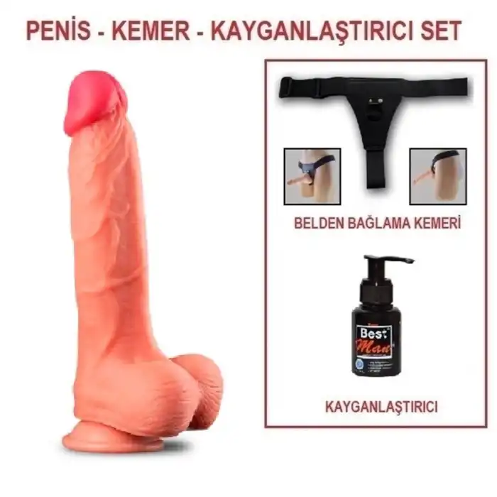 Yeni Nesil Çift Katmanlı Belden Bağlamalı 25 cm Realistik Dildo Penis - vomentrend.com